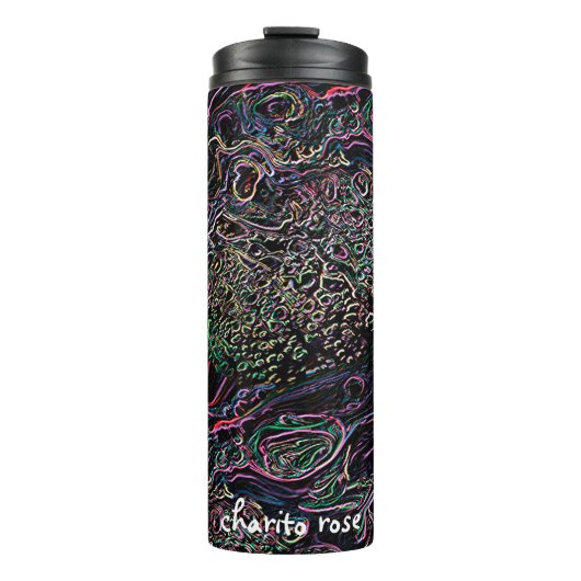 Kleurrijke Regenboog Neon Marble Bubbles Lines Thermosbeker (Voorkant)