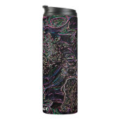 Kleurrijke Regenboog Neon Marble Bubbles Lines Thermosbeker (Geroteerd rechts)