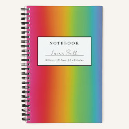 Kleurrijke Regenboog Ombré Gepersonaliseerde Notit Notitieboek