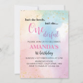 Kleurrijke Regenboog Onederful 1e Verjaardag Uitno Kaart (Voorkant)