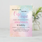 Kleurrijke Regenboog Onederful 1e Verjaardag Uitno Kaart (Staand voorkant)