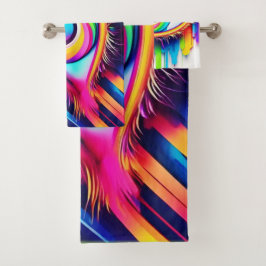 Kleurrijke Regenboog Oog Kunstwerk Bad Handdoek