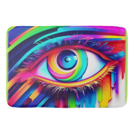 Kleurrijke Regenboog Oog Kunstwerk Badmat