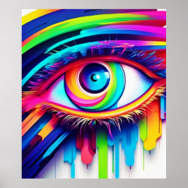 Kleurrijke Regenboog Oog Kunstwerk Poster