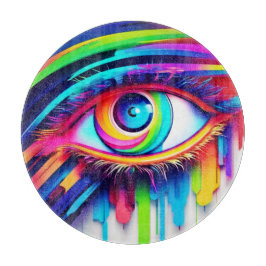 Kleurrijke Regenboog Oog Kunstwerk Snijplank