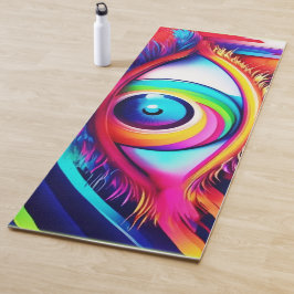Kleurrijke Regenboog Oog Kunstwerk Yogamat