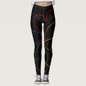 Kleurrijke regenboog op Black Chic hars flower Leggings (Voorkant)
