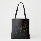 Kleurrijke regenboog op Black Chic hars flower Tote Bag (Voorkant)