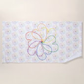 Kleurrijke regenboog op de White Chic hars flower Strandlaken (Voorkant)