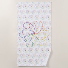 Kleurrijke regenboog op de White Chic hars flower Strandlaken