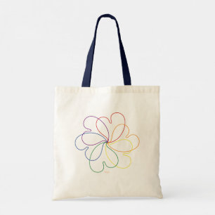 Kleurrijke regenboog op de White Chic hars flower Tote Bag