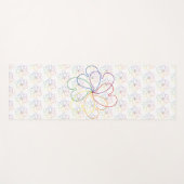Kleurrijke regenboog op de White Chic hars flower Yogamat (Voorkant (horizontaal))