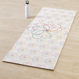 Kleurrijke regenboog op de White Chic hars flower Yogamat
