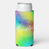 Kleurrijke Regenboog Oude Textuur Modern Seltzer Blikjeskoeler (Seltzer Voorkant)