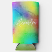 Kleurrijke Regenboog Oude Textuur Modern Seltzer Blikjeskoeler (Voorkant)