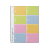 Kleurrijke Regenboog Pastel Aangepaste Weekplanner Notitieblok (Linkerzijde)