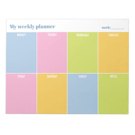 Kleurrijke Regenboog Pastel Aangepaste Weekplanner Notitieblok