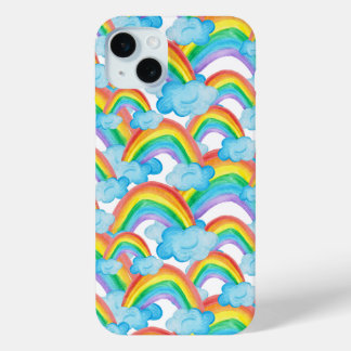 Kleurrijke regenboog patroon iPhone 15 mini hoesje