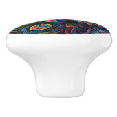 Kleurrijke regenboog Peacock Keramische Knop (Zijkant)