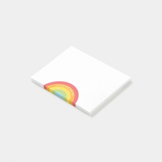 Kleurrijke regenboog persoonlijke post post-it® notes (Schuin)