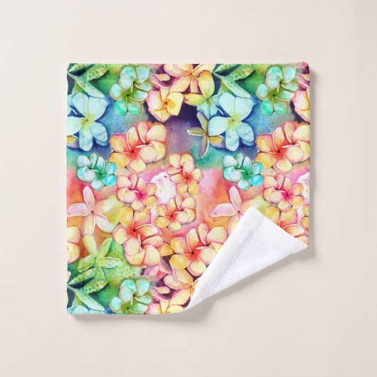 Kleurrijke Regenboog Plumeria Hawaii Badhanddoek S Bad Handdoek (Wasdoekje)
