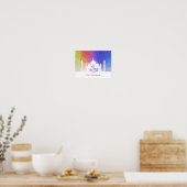 Kleurrijke regenboog Polygonaal Eid Moskee Poster  (Keuken)