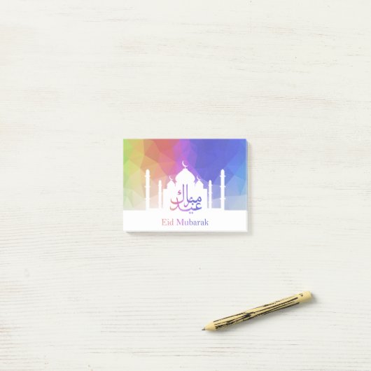 Kleurrijke regenboog Polygonaal Eid - Post-it Note (Op bureau)