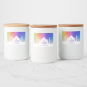 Kleurrijke regenboog Polygonale Oostermoskee - Eti Voedselcontainer Etiket (Flessen)