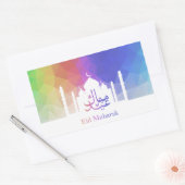 Kleurrijke regenboog Polygonale Oostermoskee - Sti Rechthoekige Sticker (Envelop)