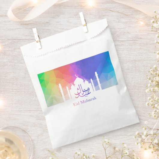Kleurrijke regenboog Polygooneïde Mubarak-moskee Bedankzakje (Geknipt)