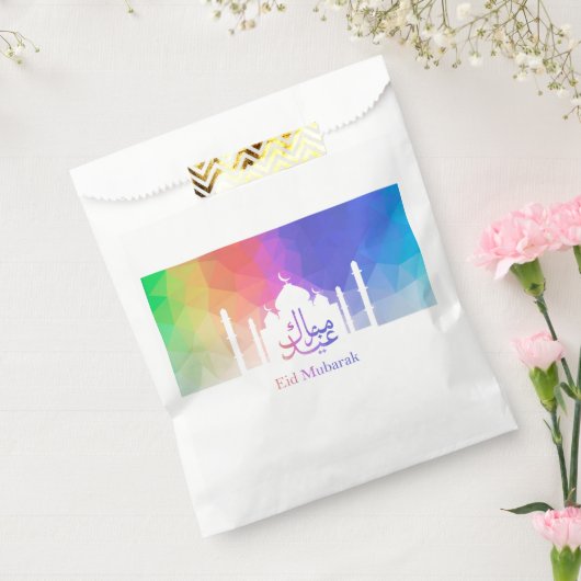 Kleurrijke regenboog Polygooneïde Mubarak-moskee Bedankzakje (Gezegeld)