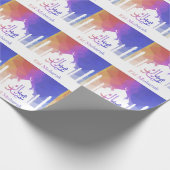 Kleurrijke regenboog Polygooneïde Mubarak-moskee Cadeaupapier (Hoek)