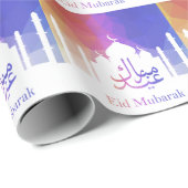 Kleurrijke regenboog Polygooneïde Mubarak-moskee Cadeaupapier (Rol Hoek)
