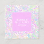 Kleurrijke Regenboog QR Code Vloeibare Moderne Mei Vierkante Visitekaartje (Voorkant)