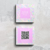 Kleurrijke Regenboog QR Code Vloeibare Moderne Mei Vierkante Visitekaartje