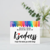 Kleurrijke regenboog Random Act of Kindness Briefk Briefkaart (Staand voorkant)