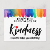 Kleurrijke regenboog Random Act of Kindness Briefk Briefkaart (Voorkant)