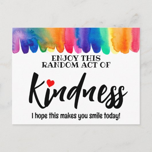 Kleurrijke regenboog Random Act of Kindness Briefk Briefkaart (Voorkant)