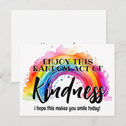 Kleurrijke regenboog Random Act of Kindness Briefk Briefkaart (Voorkant / Achterkant)