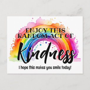 Kleurrijke regenboog Random Act of Kindness Briefk Briefkaart