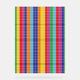 Kleurrijke Regenboog Raster Patroon Moderne Kunst Acryl Bord