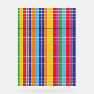 Kleurrijke Regenboog Raster Patroon Moderne Kunst  Acryl Bord