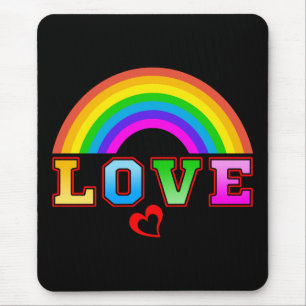 Kleurrijke Regenboog Rode Hart Liefde Muismat