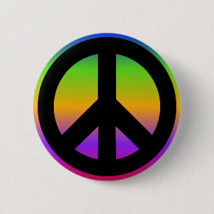 Kleurrijke Regenboog Ronde Button 5,7 Cm