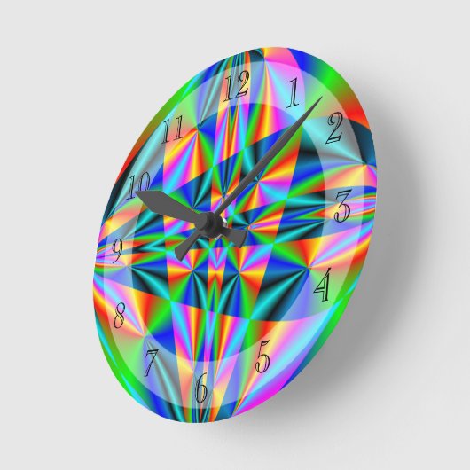 Kleurrijke regenboog ronde klok (Hoek)