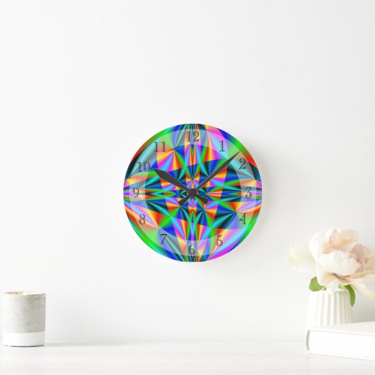 Kleurrijke regenboog ronde klok (Huis)