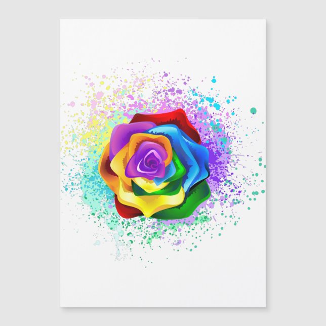 Kleurrijke Regenboog Roos (Voorkant)