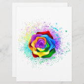 Kleurrijke Regenboog Roos Aankondiging (Voorkant / Achterkant)