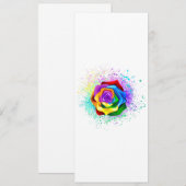 Kleurrijke Regenboog Roos Aankondiging (Voorkant / Achterkant)