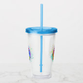 Kleurrijke Regenboog Roos Acryl Drinkbeker (Rechts)